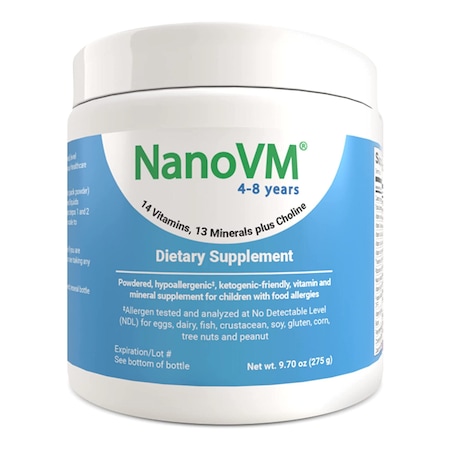 Nanovm 4 - 8 Years Pediatric Oral Supplement Unflavored 275 Gram Jar Powder Vitamins / Minerals Food Allergies 1148